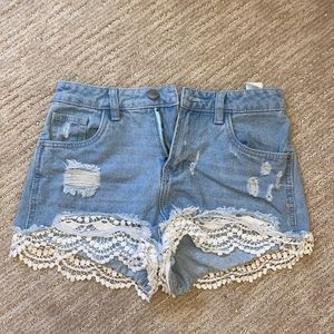 🍒3 for $12 - Streetwear Society Lace Denim Shorts